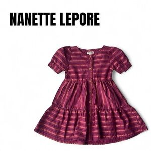 061 Nanette Lepore Burgundy/Rose Gold Dress